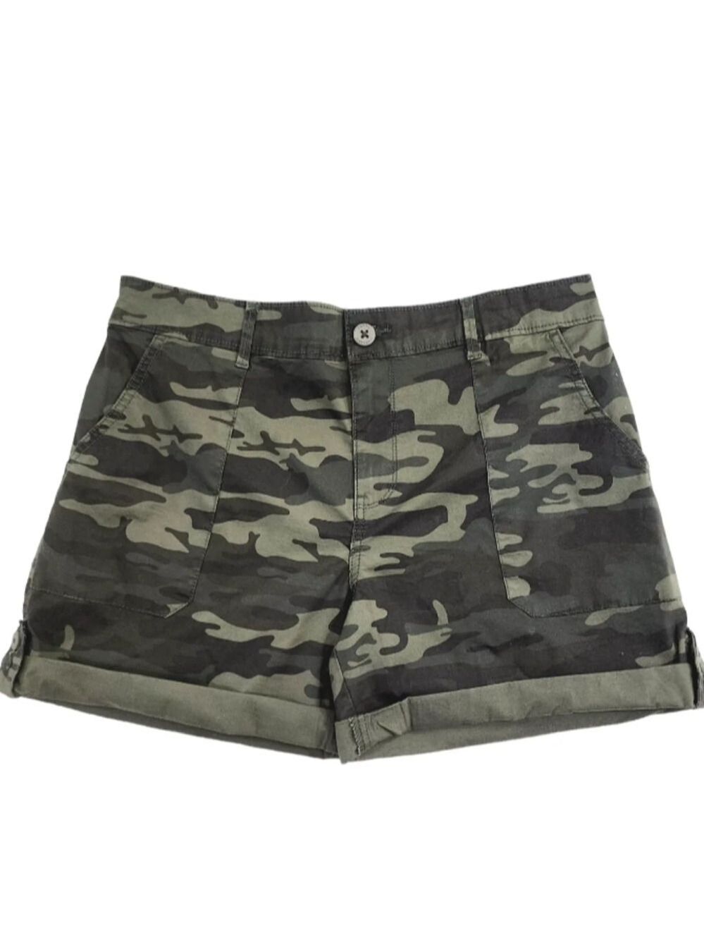 Social Standard by Sanctuary Camo Utility Shorts Roll Tab Stretch